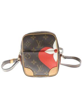 Louis Vuitton Monogram Game on Panam Mini Shoulder Bag Brown Red Leather